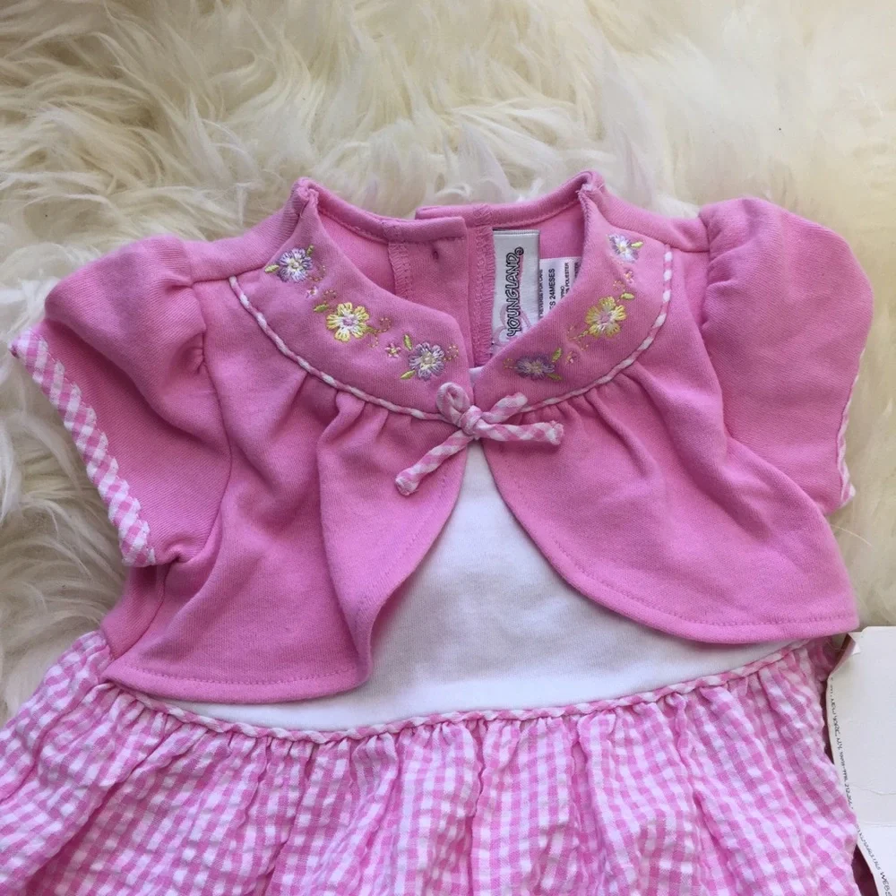 Youngland Pink Dress Set Infant 24 Months NWT
